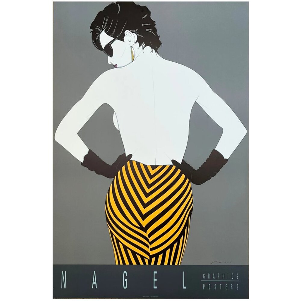 1990s  Gorgeous Patrick Nagel  Art Poster by Nagel Studio Inc. Made in USA